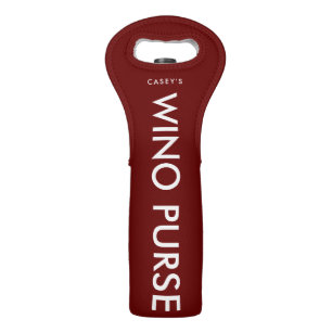 Funny Type Wino Red Purse Insulated Tote Wine Bag