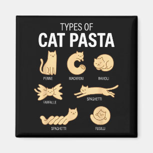 Funny Types Of Cat Pasta Cute Kawaii Cat Lover Men Magnet