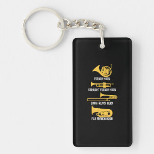 Funny Types Of French Horn Marching Band Keychain