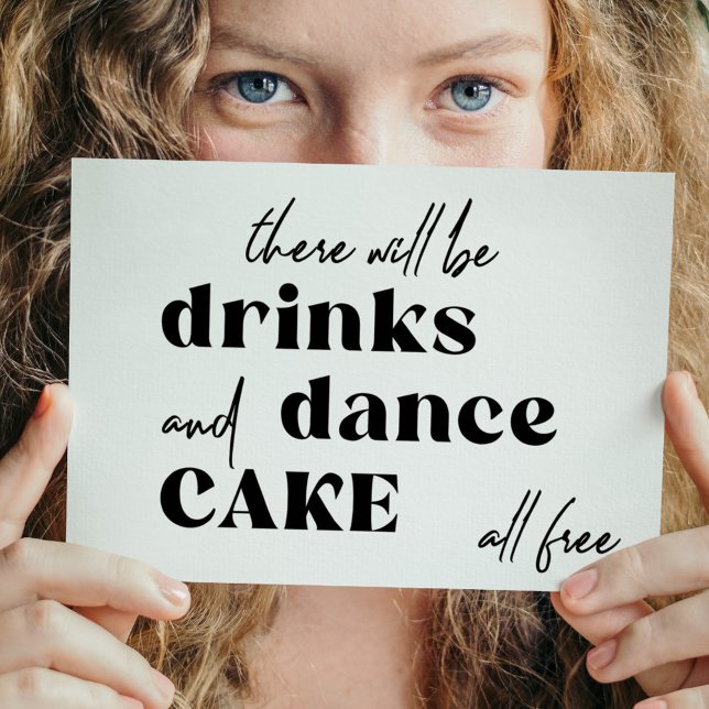 Funny typography black and white wedding invitation (Creator Uploaded)