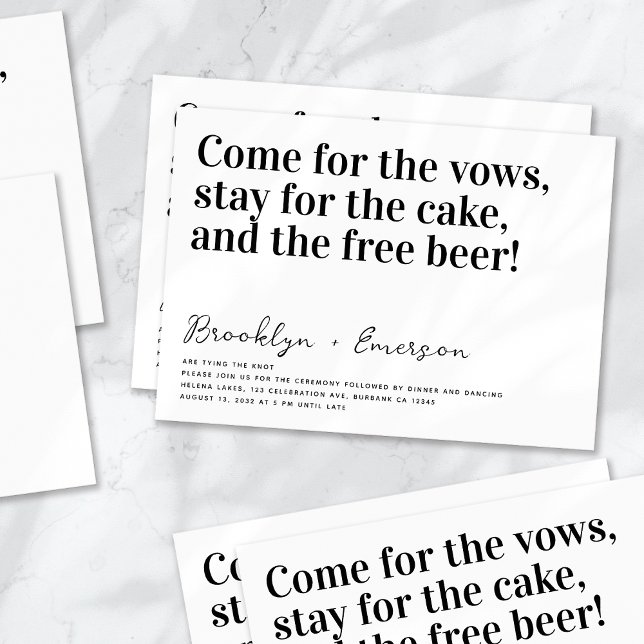 Funny Typography Black White Wedding Invitation (Creator Uploaded)