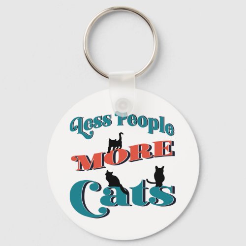 Funny Typography Cute Cats Keychain