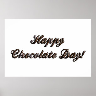 Funny Typography Happy Chocolate Day Poster