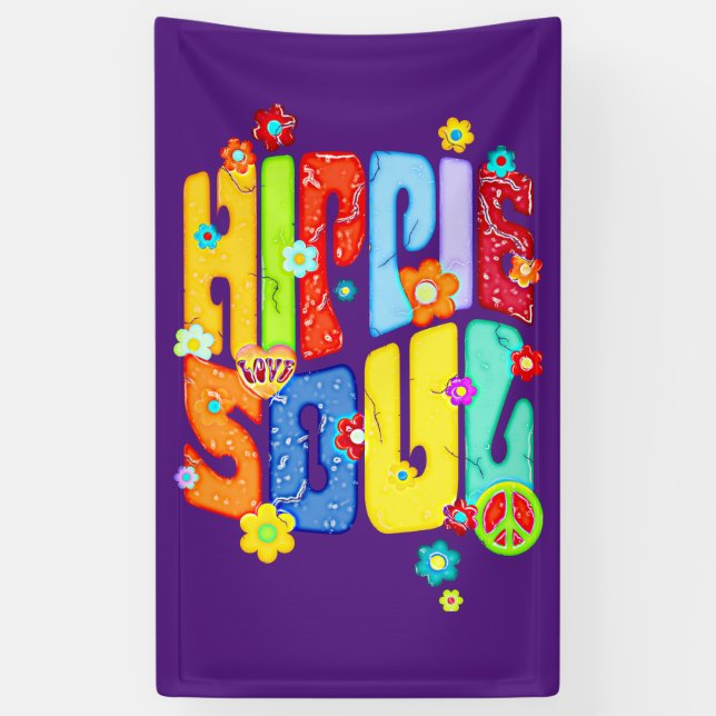Funny Typography - HIPPIE SOUL 1 Banner (Vertical)