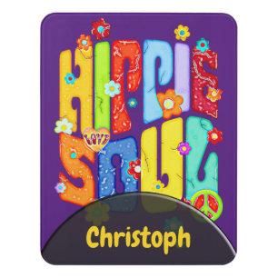 Funny Typography - HIPPIE SOUL 1 Door Sign