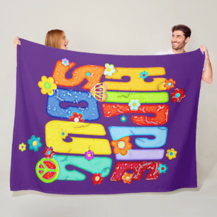 Funny Typography - HIPPIE SOUL 1 Fleece Blanket