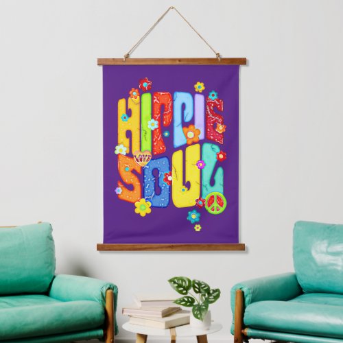 Funny Typography _ HIPPIE SOUL 1 Hanging Tapestry