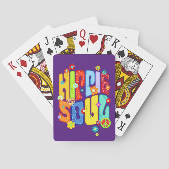 Funny Typography - HIPPIE SOUL 1 Poker Cards (Back)