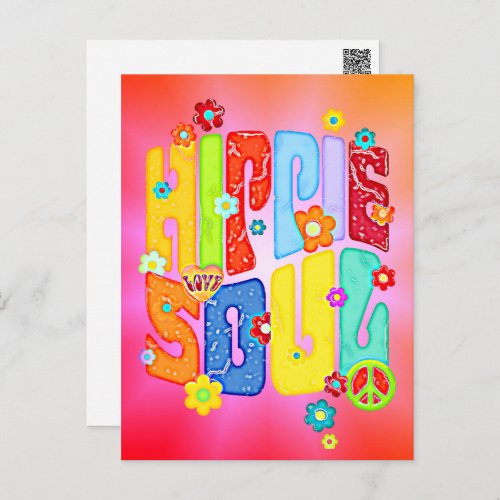 Funny Typography _ HIPPIE SOUL 1 Postcard