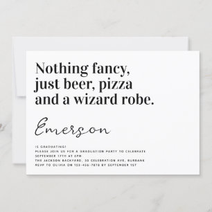 Funny Typography Nothing Fancy Grad Party Invitation
