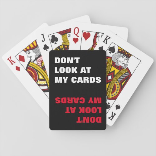funny typography quote playing cards