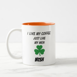 Funny Typography Quote Saying Irish Two-Tone Coffee Mug