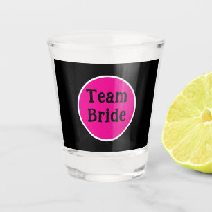 Funny typography TEAM BRIDE personalized unique Shot Glass