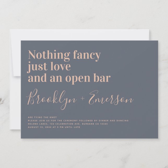 Funny Typography Wedding Invitation (Front)