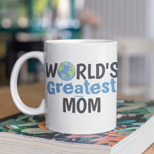 Funny Typography Worlds Greatest Mom Coffee Mug