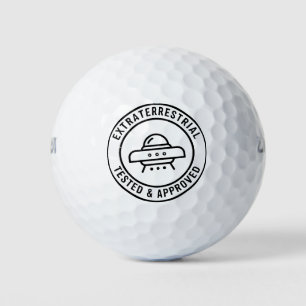 Funny UFO Alien Extraterrestrial Tested & Approved Golf Balls