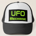 Funny Ufo Alien Men&#39;s Mechanic Hat Gift at Zazzle
