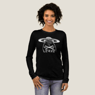 Funny UFO Aliens Quote I Want to Leave Tri-Blend Shirt