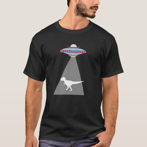 Funny UFO Dinosaur Abduction T_Shirt