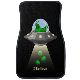 Funny UFO Green Chicken Egg Alien Abduction Car Floor Mat