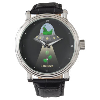 Funny UFO Green Chicken Egg Alien Abduction Watch