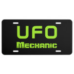 Funny Ufo Mechanic License Plate Gift at Zazzle