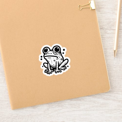 Funny Ugly Black and White Frog Sticker