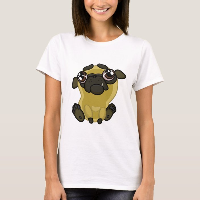 Funny Ugly Cartoon Dog Pug T-Shirt | Zazzle.com