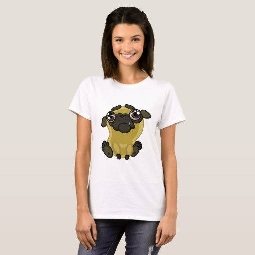 Funny Ugly Cartoon Dog Pug T-Shirt | Zazzle