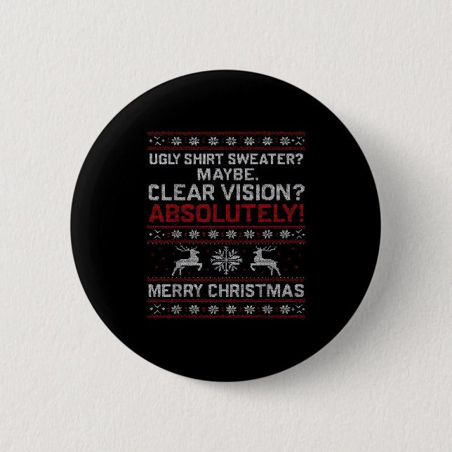 Funny Ugly Christmas Cataract Sweater Grandpa Gran Button (Front)