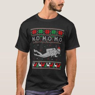 Funny Ugly Christmas Diving H2O H2O H2O Pun Scuba T-Shirt