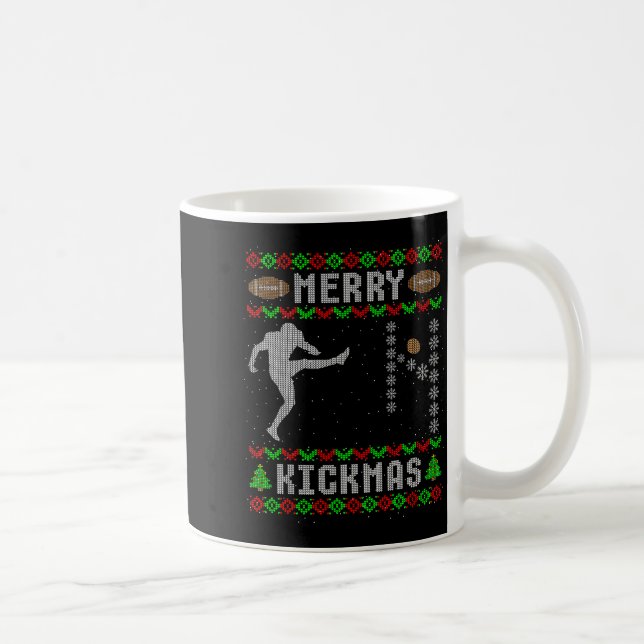 Funny Ugly Christmas Football Srt Team Kicker  Coffee Mug (Right)