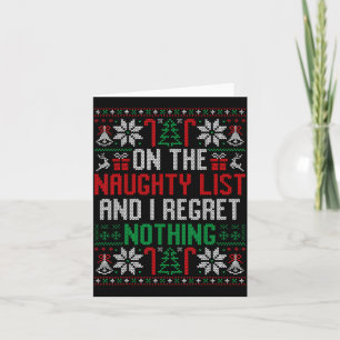 Funny Ugly Christmas I Regret Nothing Xmas Gift  Card