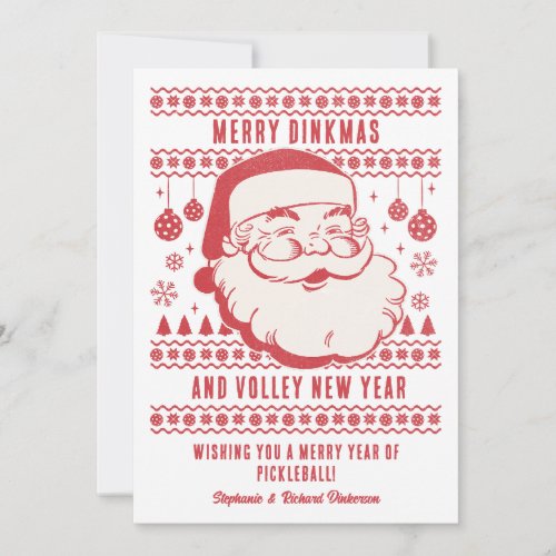 Funny Ugly Christmas Sweater Custom Pickleball Holiday Card