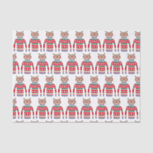 Funny Ugly Christmas Sweater, Cute Cat Lover Tissue Paper
