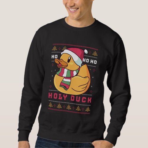 Funny Ugly Christmas Sweater Duck Pun Ho Ho Ho