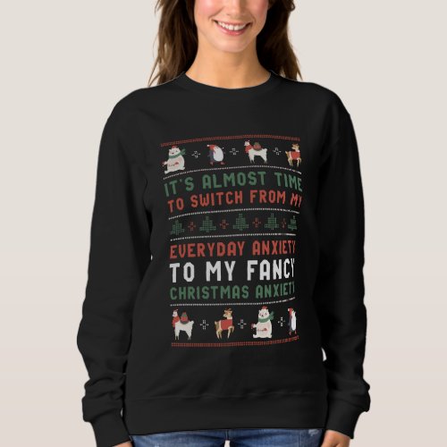 Funny Ugly Christmas Sweater Fancy Xmas Anxiety