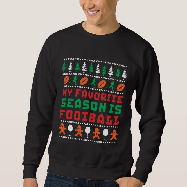 Funny Ugly Christmas Sweater Football Season (Front)