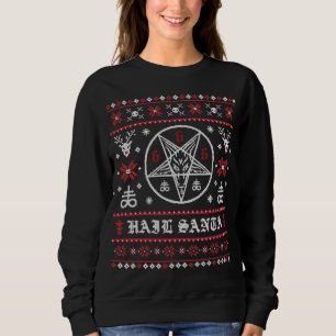 Funny Ugly Christmas Sweater Hail Santa Pentagram