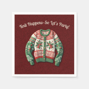 Funny Ugly Christmas Sweater Holiday Party Napkins