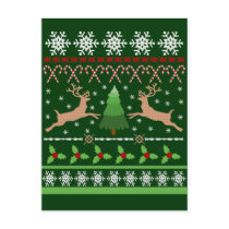 Funny Ugly Christmas Sweater Holiday Postcard