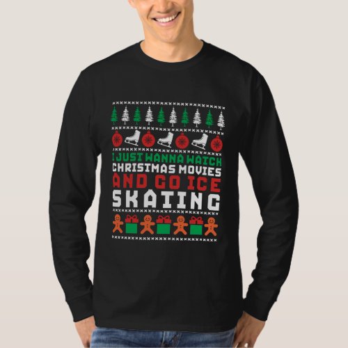 Funny Ugly Christmas Sweater Ice Skating
