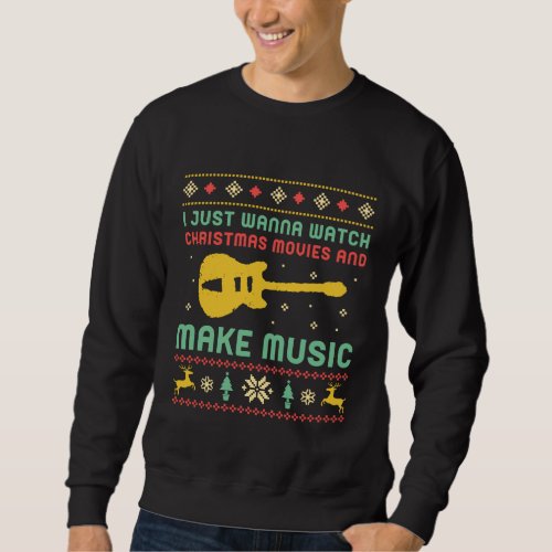 Funny Ugly Christmas Sweater Make Music Musician