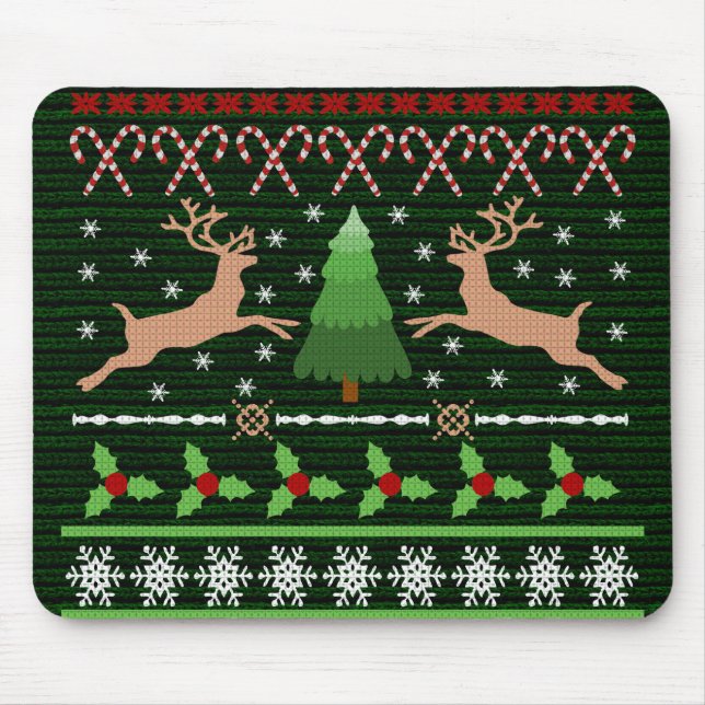 Funny Ugly Christmas Sweater Mouse Pad (Front)