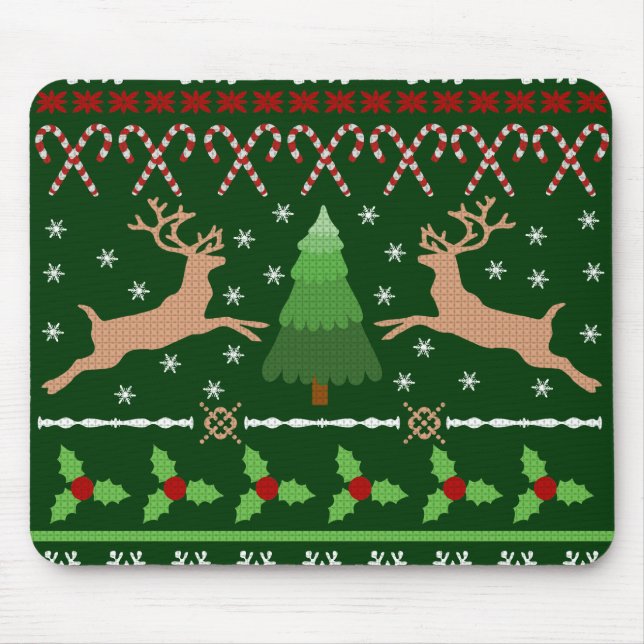 Funny Ugly Christmas Sweater Mouse Pad (Front)