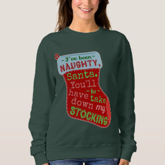 Funny Ugly Christmas Sweater Naughty Stocking Joke