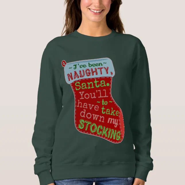 Funny Ugly Christmas Sweater Naughty Stocking Joke Zazzle