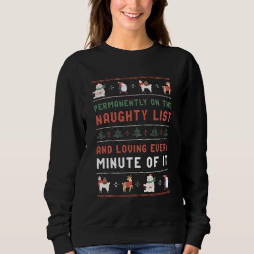 Funny Ugly Christmas Sweater On The Naughty List