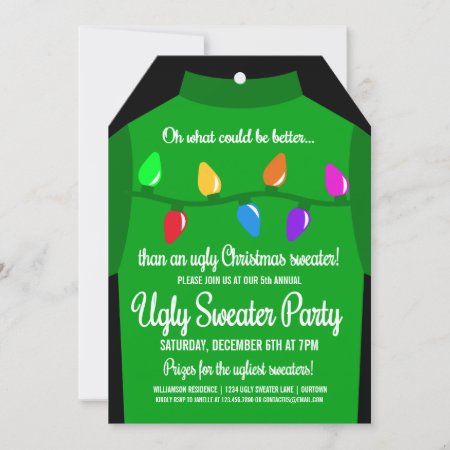 Funny Ugly Christmas Sweater Party Invitation