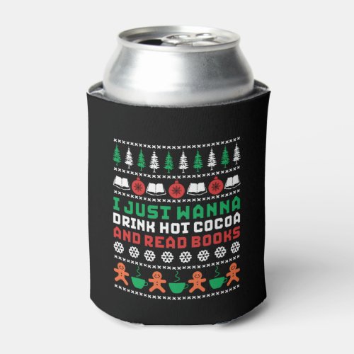 Funny Ugly Christmas Sweater Read Books Reading Can Cooler